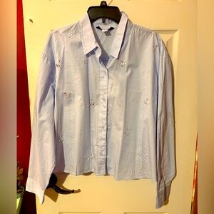 Old Navy Rhinestone Embellished Cropped button down shirt